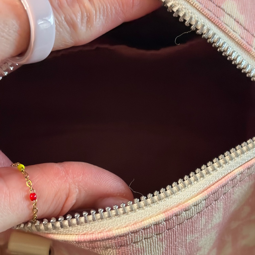 Mini Pink/ Cream Logo Coated Canvas w Leather Trim - Picture 8 of 11